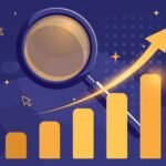 Magnifying glass over a rising ranking chart for the best Perplexity rank tracker guide