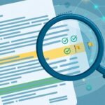 Best AI contract review software for small business: illustration of an AI contract review concept with a legal document and highlighted clauses under a magnifying glass