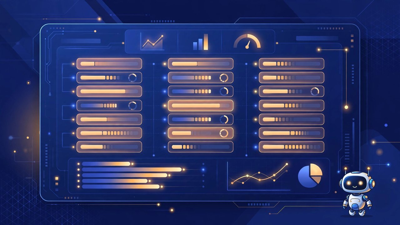AI sales pipeline dashboard scene showing kanban deals with predictive scores and charts