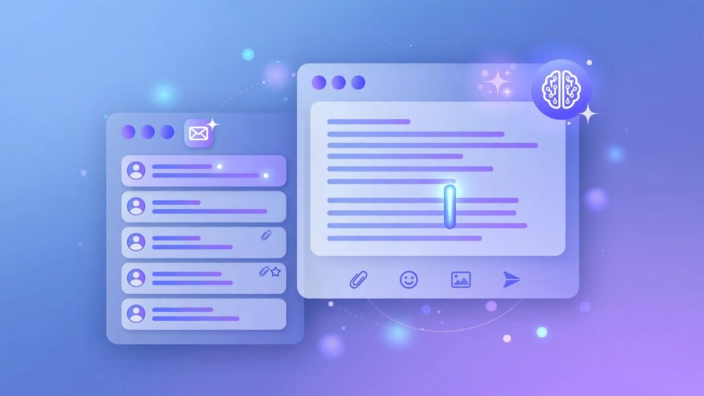 AI email assistant composing a polished email draft inside a modern inbox interface