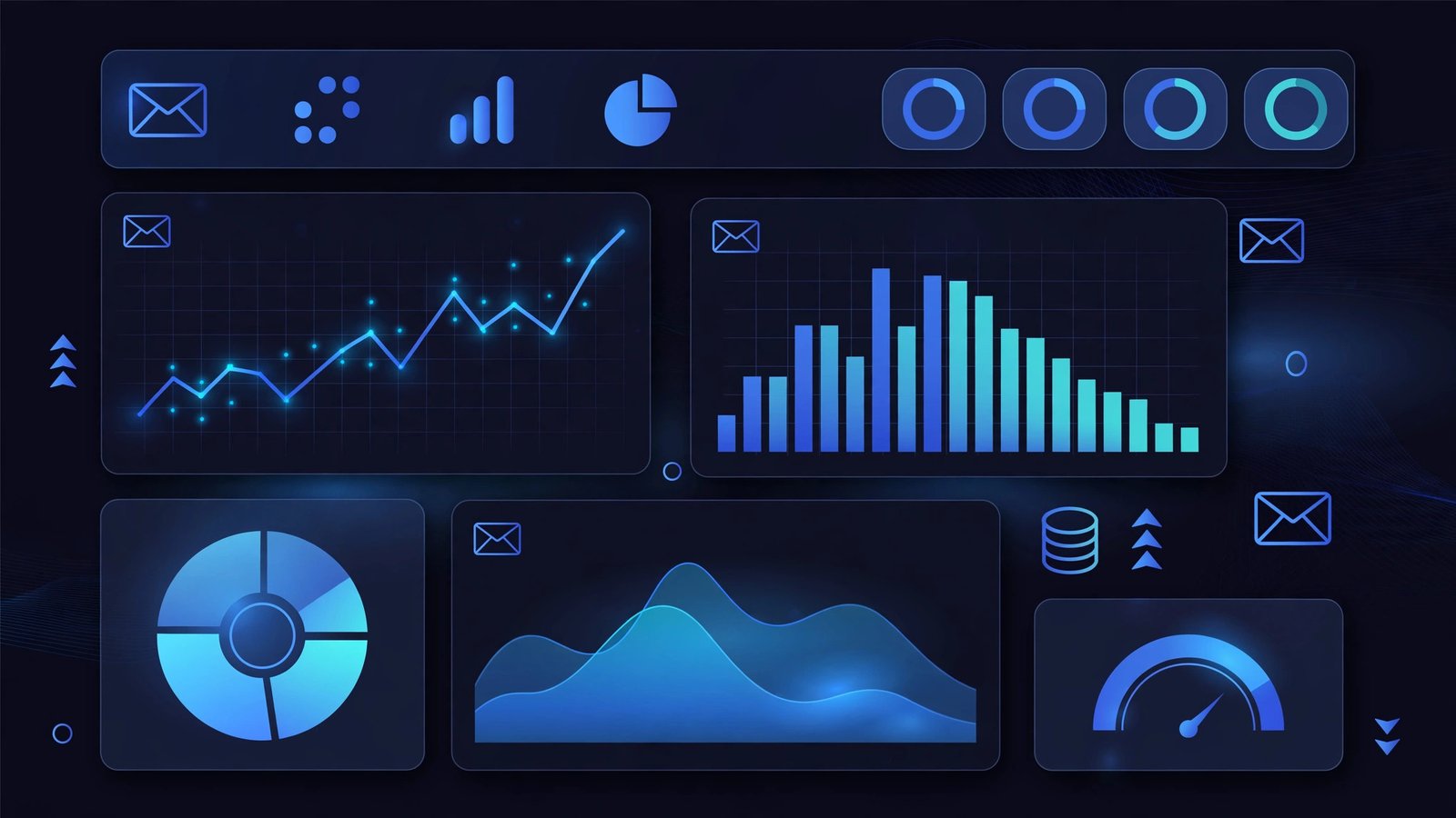 Sales dashboard showing cold email campaign performance and deliverability charts